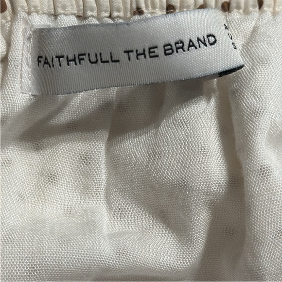 Faithfull The Brand Lydia Brown Cream Polka Dot Bustier Tie Front Mini Dress 4 - Picture 5 of 7